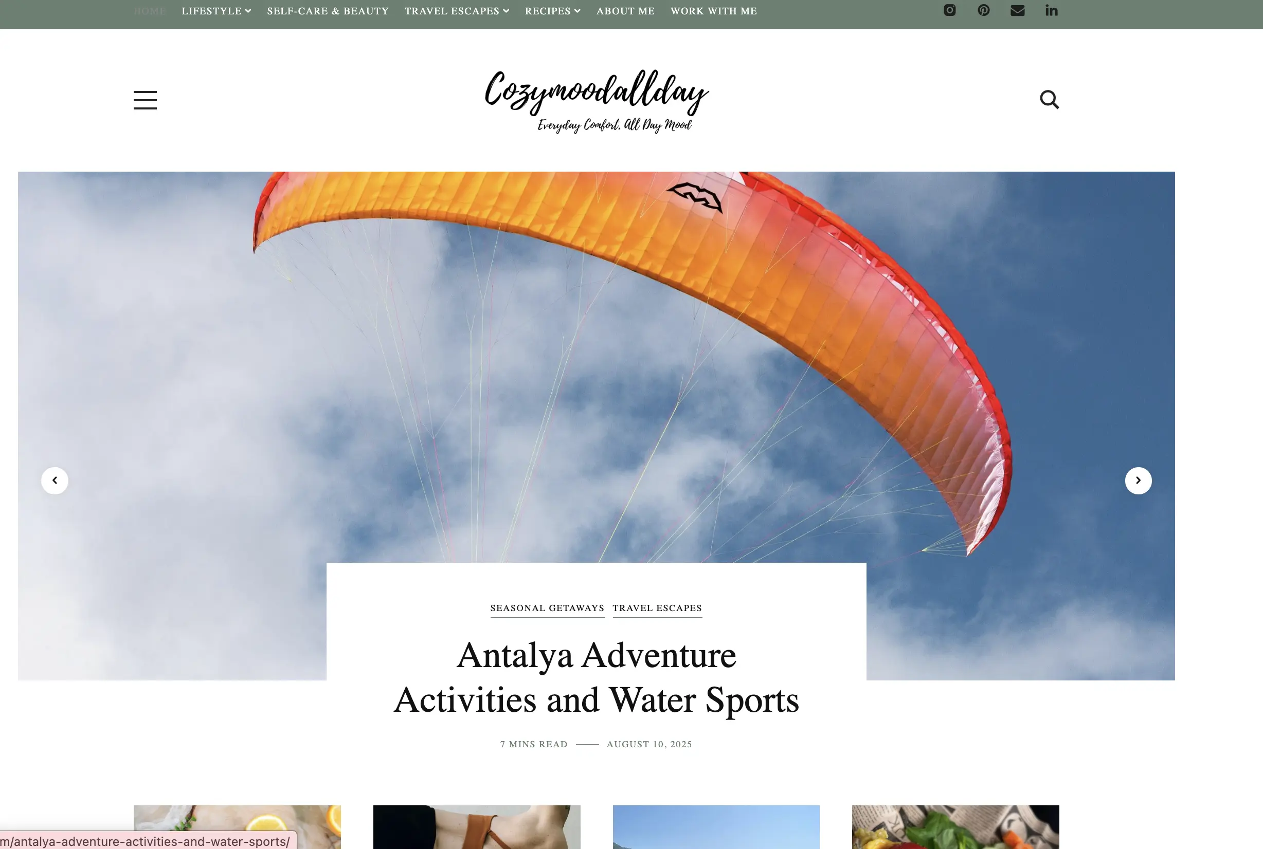 Cozy Mood All Day lifestyle and beauty website designed by RY Web Studio